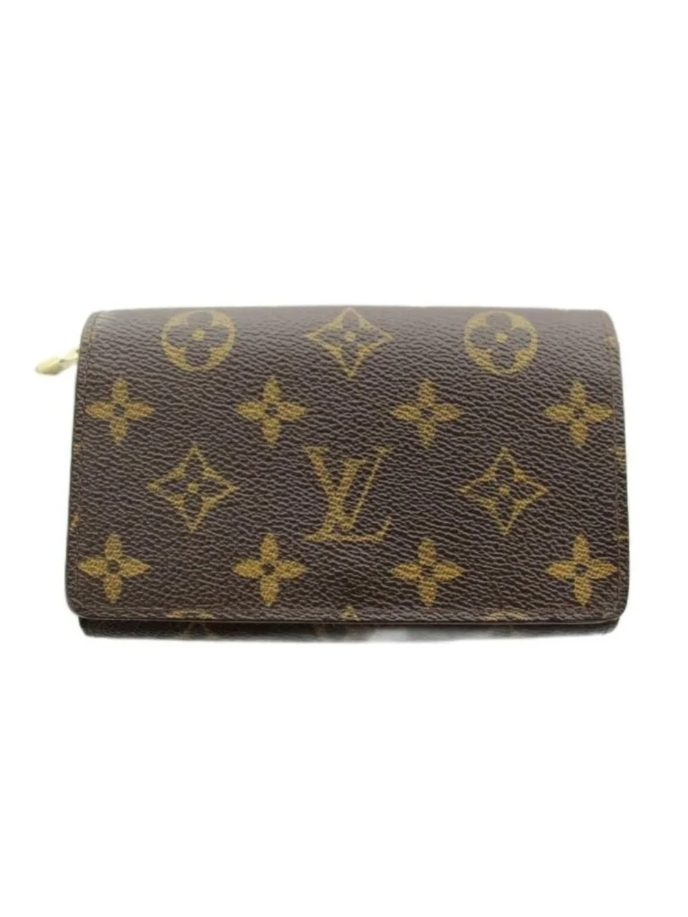 Louis Vuitton Portefeuille Tresor Monogram Wallet Bifold Coin Purse Brown